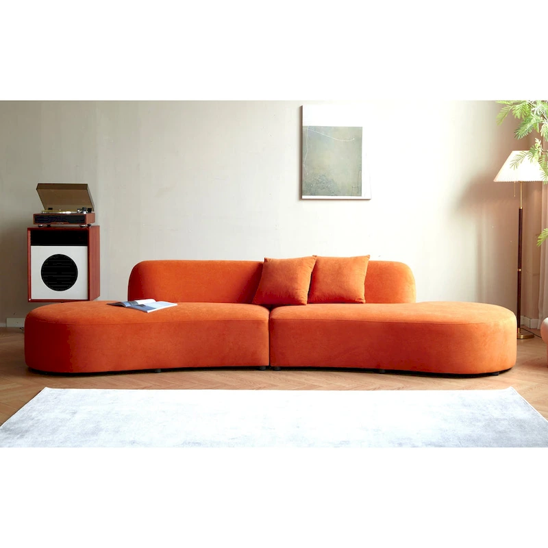 132.3 inch Large Half Moon Curved Sectional Sofa