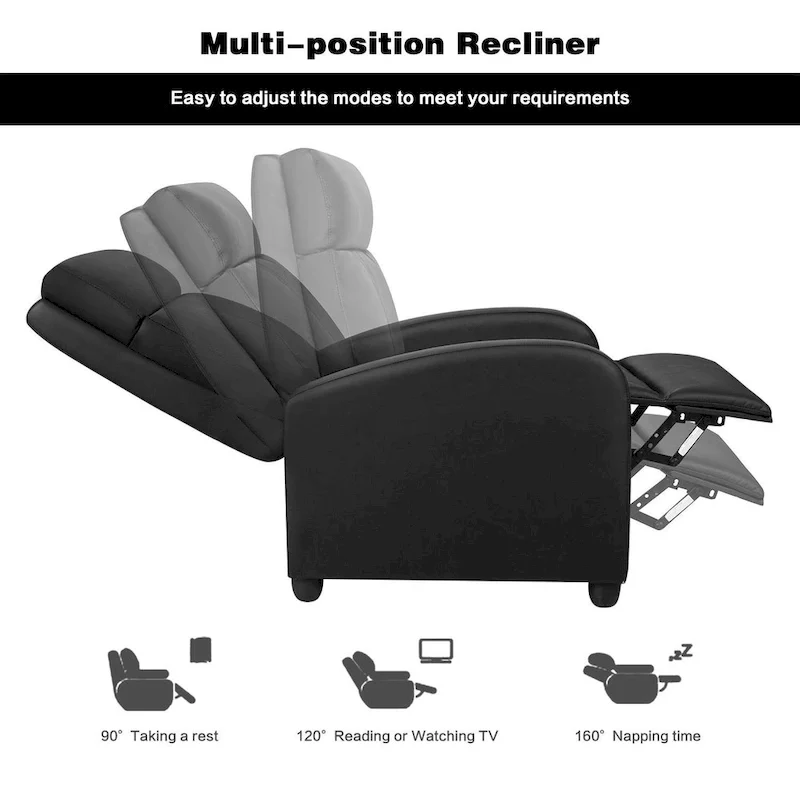 Homall Massage Recliner PU Faux Leather Home Theater Recliner with Padded Seat