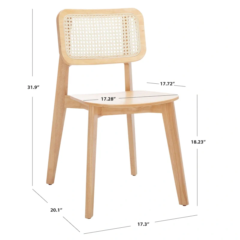 Cane Dining Chair - 17 W x 20 D x 32 H - 17Wx20Dx32H