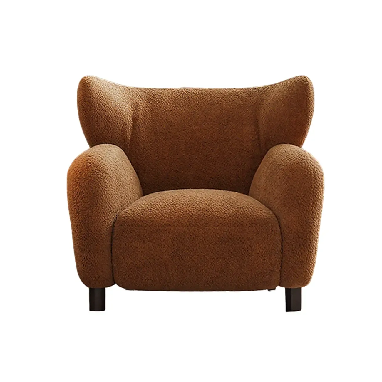 Modern Chenille Fabric Wingback Accent Chair with Arms