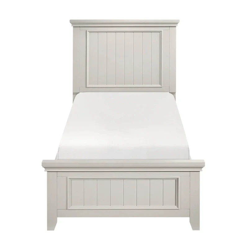 Classic White Finish 3pc Bedroom Set Bed and Two Nightstands