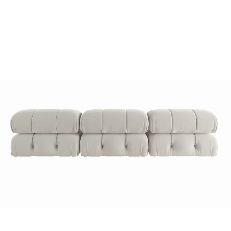 Velvet Fabric Upholstered Modular Sectional Sofa Modern Couch