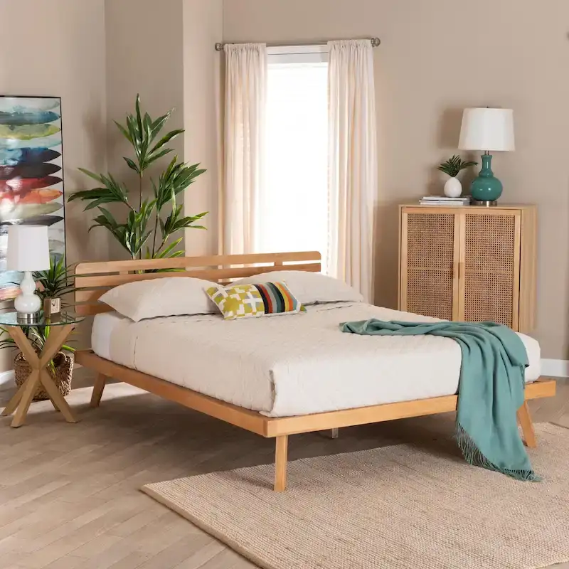Rustic Brown Solid Wood Platform Bed