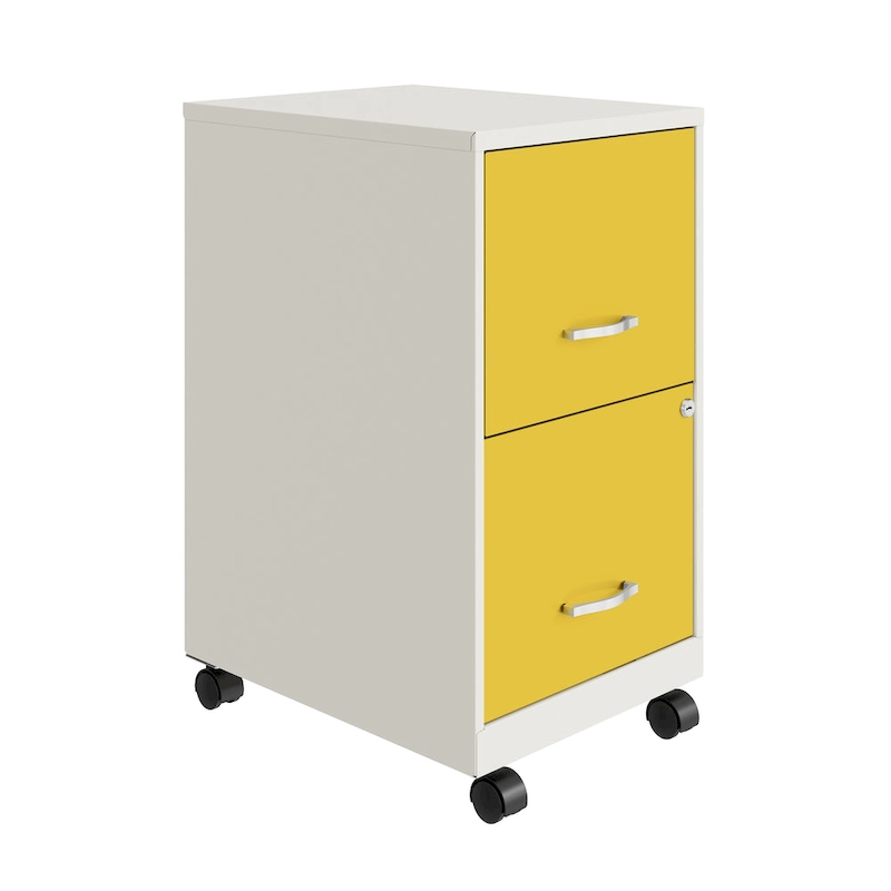 Space Solutions Pearl White 2-drawer Mobile File Cabinet