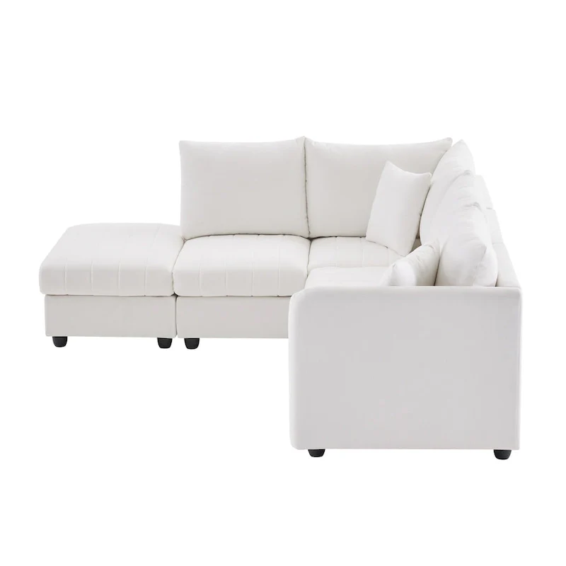 89 Polyester Modular Sectional Sofa with Deep Seat & Ottoman