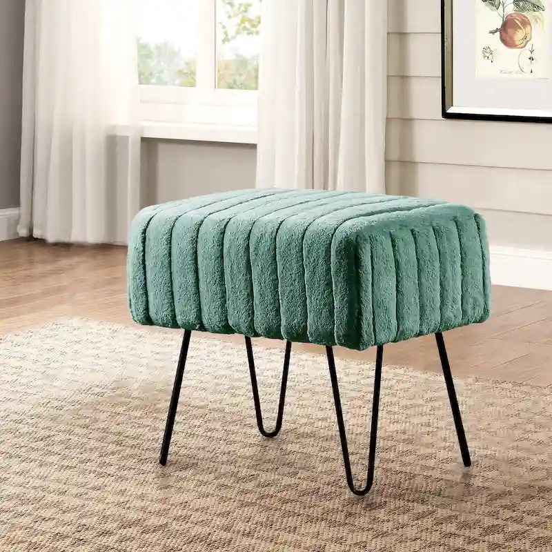 Serenta SuperMink Fauxfur Ottoman Bench