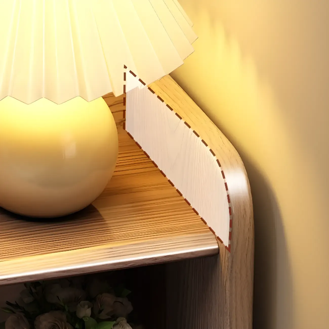 Tall Nut-Brown Wood Beside Nightstand with Drawers