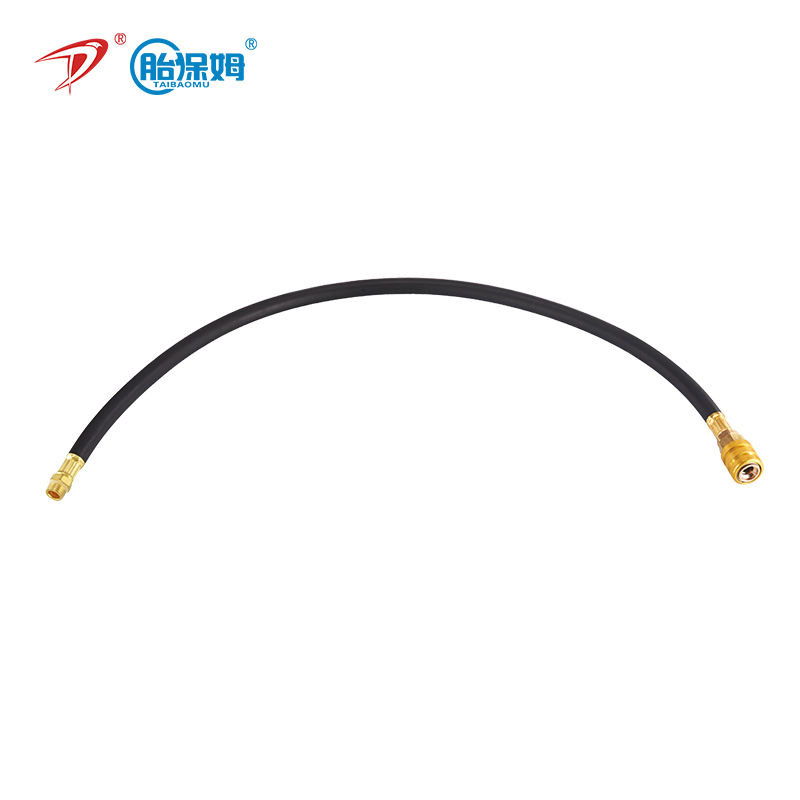 520mm Soft Flexible High Pressure Tire Inflation Hose with Lock-On Air Chuck Clamp Hand Tool Rubber Silicone