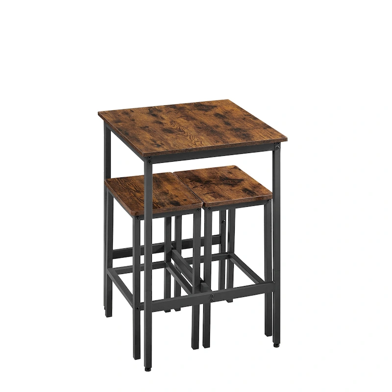 Square Bar Table with 2 Bar Chairs