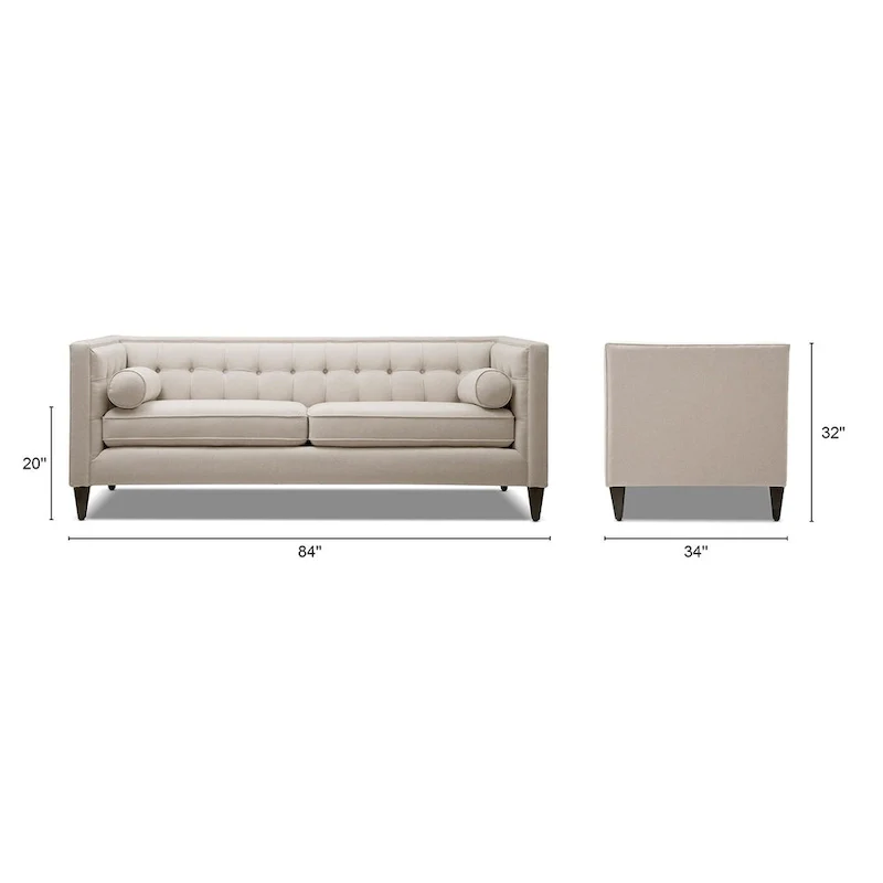 Modern Upholstered Tufted Swallowtail Sofa