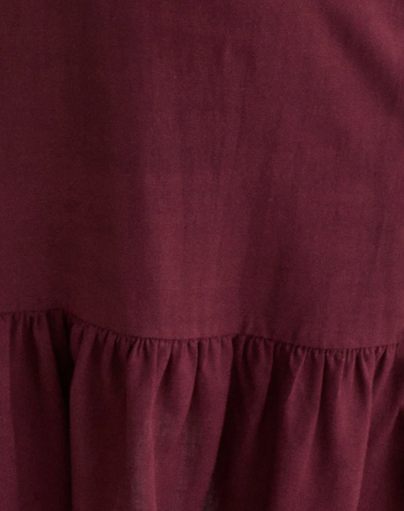 Arige Mini Dress in Maroon