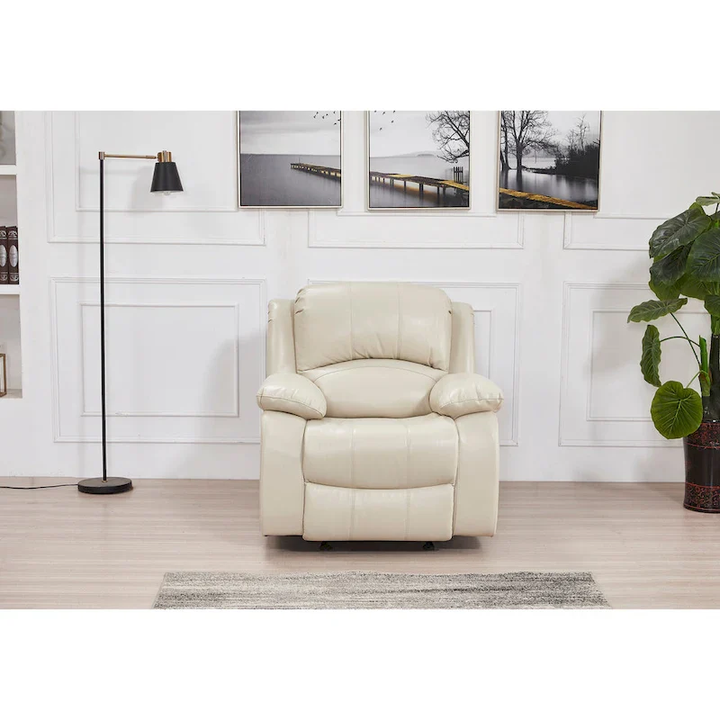 Betsy Furniture Bonded Leather Manual Rclining Single Seat Recliner Glider Chair 8018