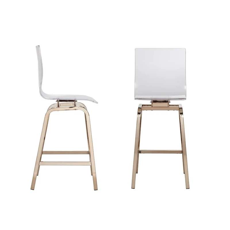 Maravilla Acrylic Swivel High Back Stools (Set 2)