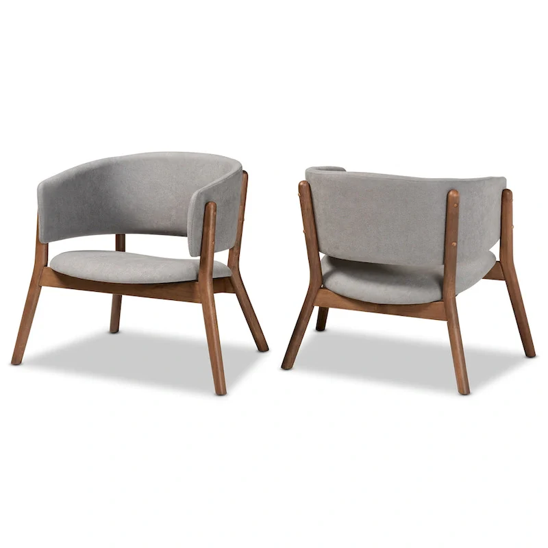 Baron Mid-Century Modern 2-Piece Living Room Accent Chair Set
