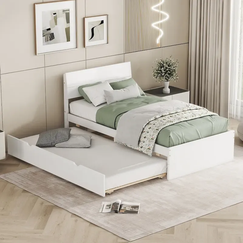Modern Twin Bed Frame With Trundle