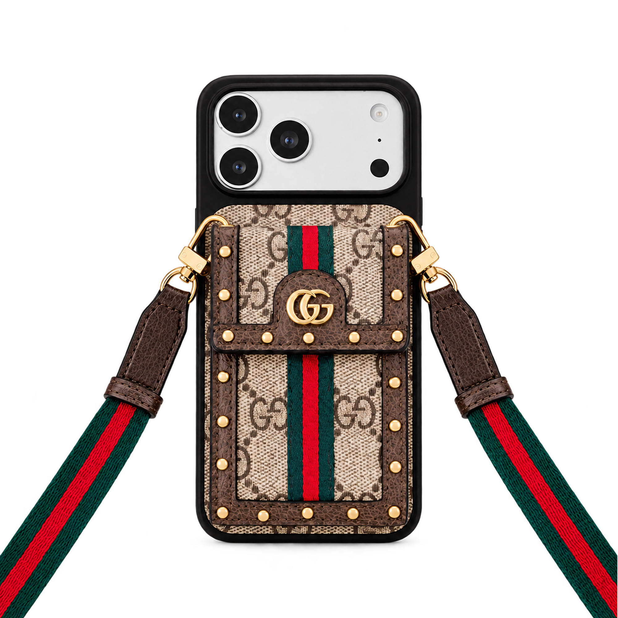 LL GG Rivet Trunk 02 Detachable Crossbody Case for iPhone - Vania Cases