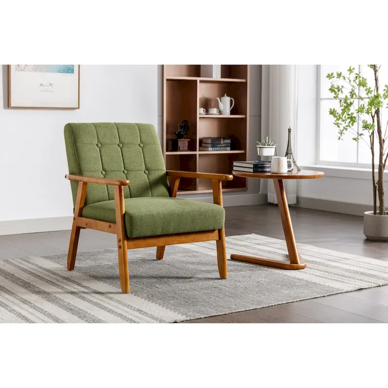 28.74 Tufted Accent Chair with Solid Wood Frame