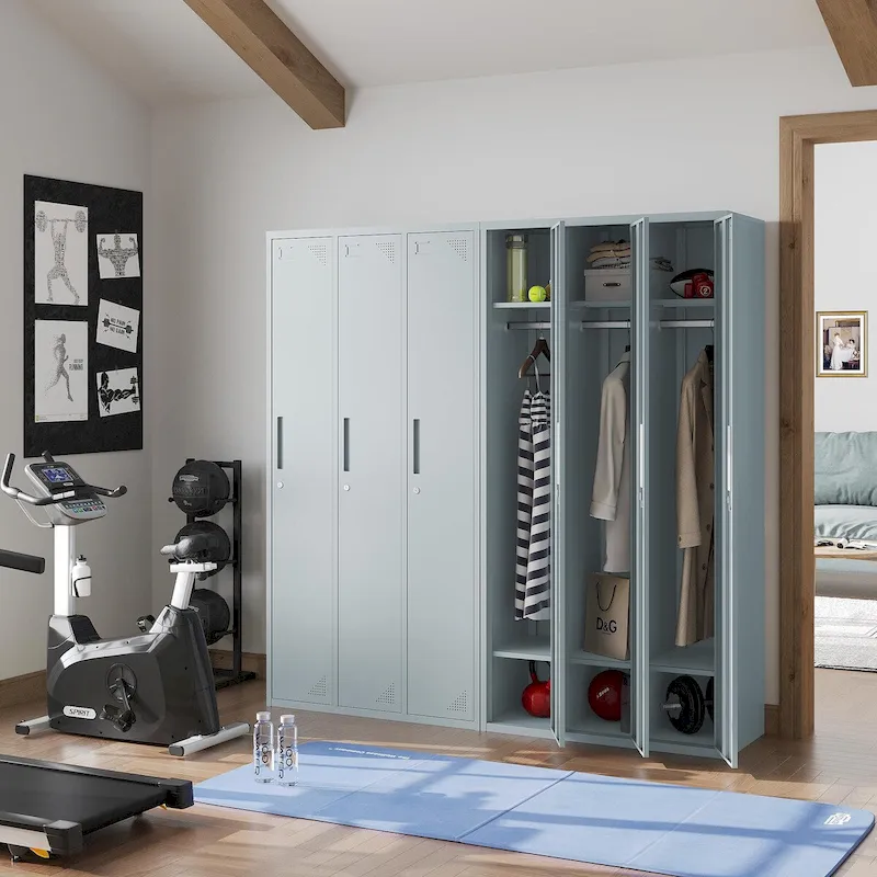 Steel School Locker with Key and 3 Doors