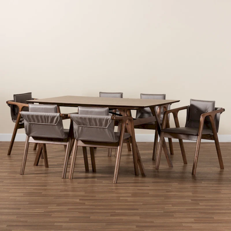 Marcena Mid-Century Modern 7-Piece Dining Set