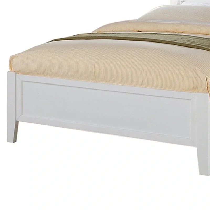 Full Bed Frame with Wooden Finish - White