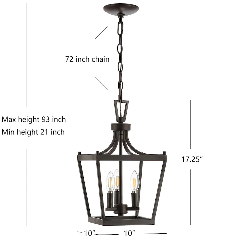 SAFAVIEH Lighting Soka 3-light Pendant - 10 x10 x21-93  - 10Wx10Dx93H