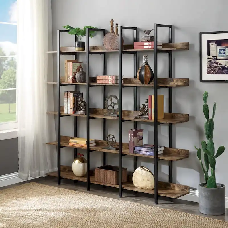 5 Tier Bookcase Home Office Open Bookshelf