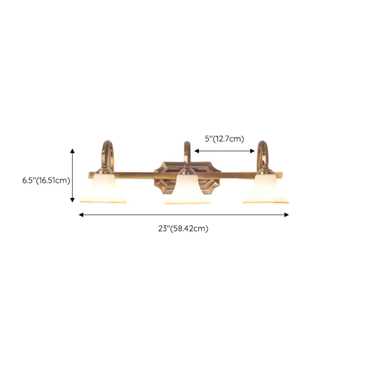 Modern Classic Gold Bell Glass Bathroom Vanity Light