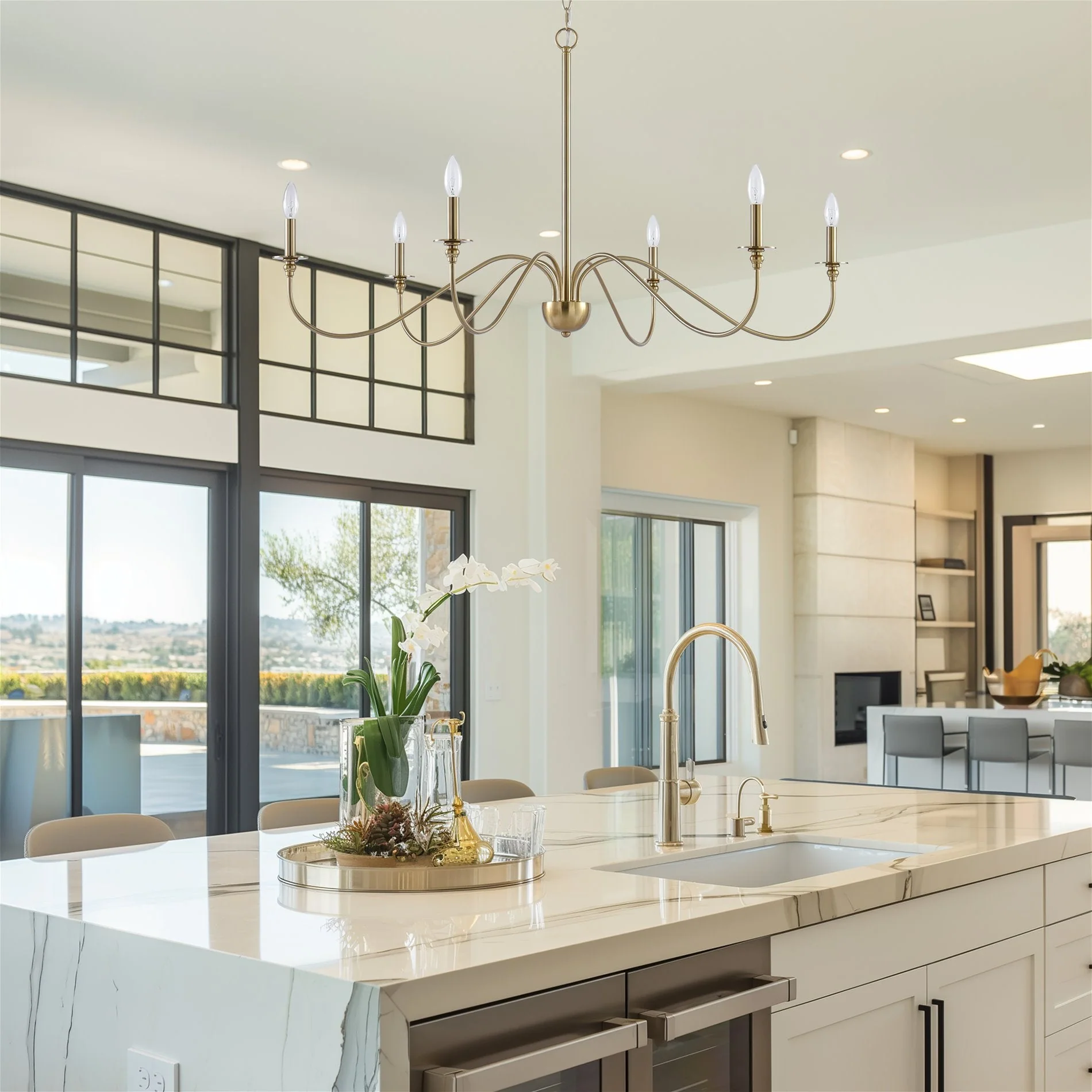 Archer 47 6-Light Large Modern Chandelier