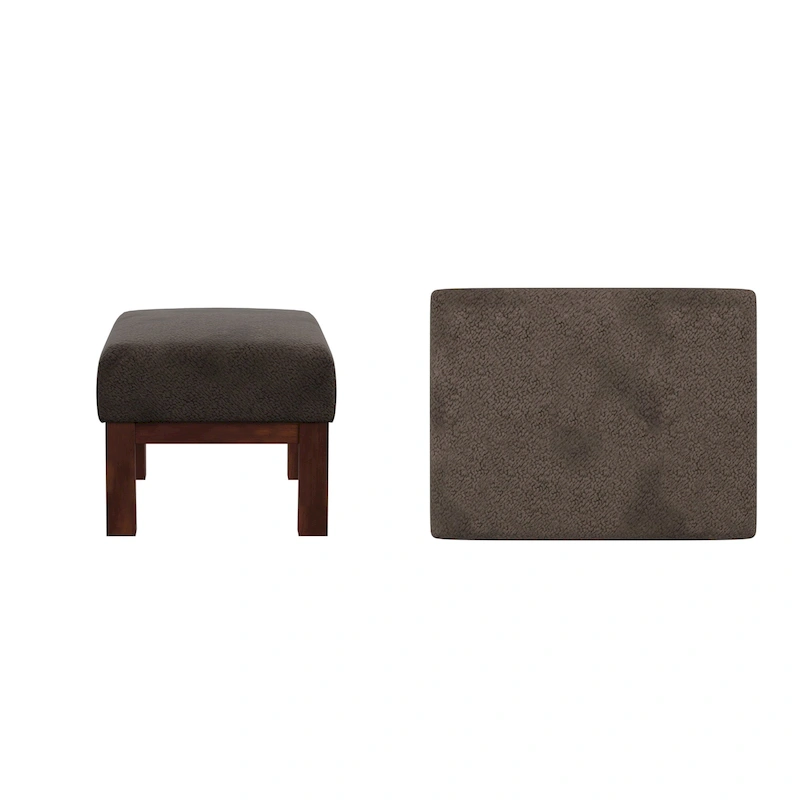 Sigulda Mission-Style Wood Ottoman