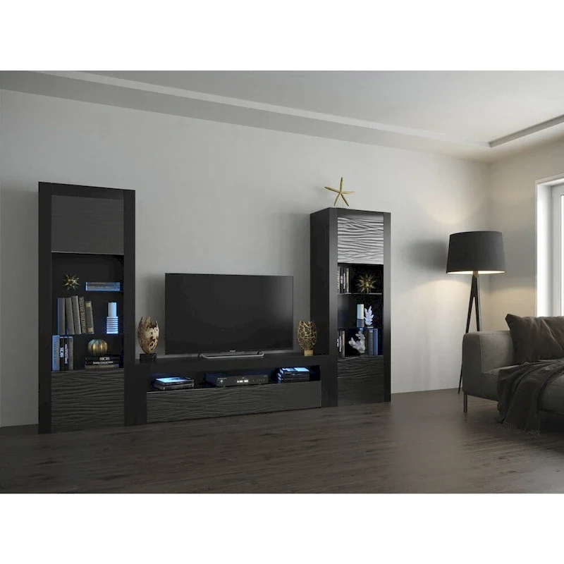 Milano Set Modern Wall Unit Entertainment Center