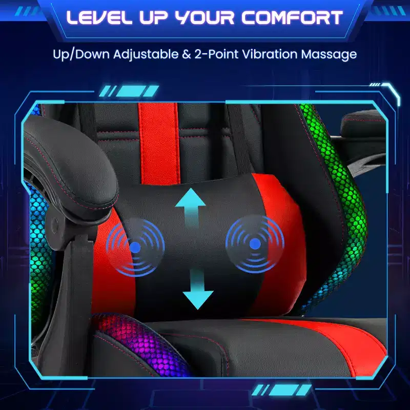 EROMMY Gaming Chair With Massager & Footrest