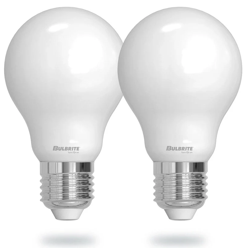Bulbrite 9 Watt LED A19 Light Bulbs, Warm Dimming 3000K (Soft White) - 1800K (Candlelight), 800 Lumens, (2 Pack) - 2 Pack