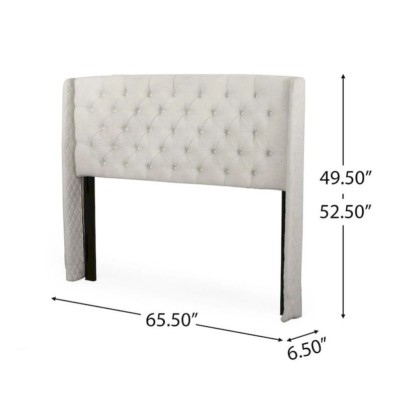 Christopher Knight Home Perryman Queen Wingback Headboard  Luxurious Tufted Design