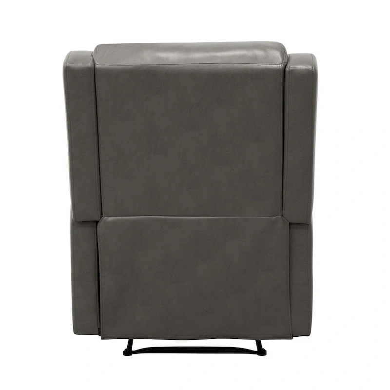 Manual Recliner Chair – Gray, Faux Leather, Single Seat