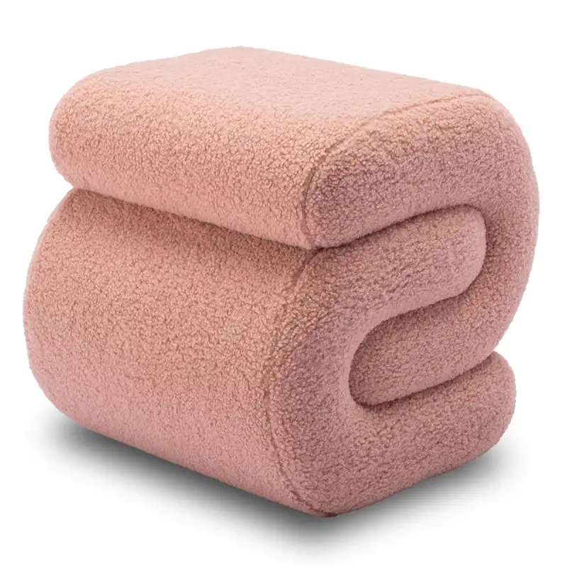 Modern S-shape Fabric Ottoman Makeup Stool Footstool