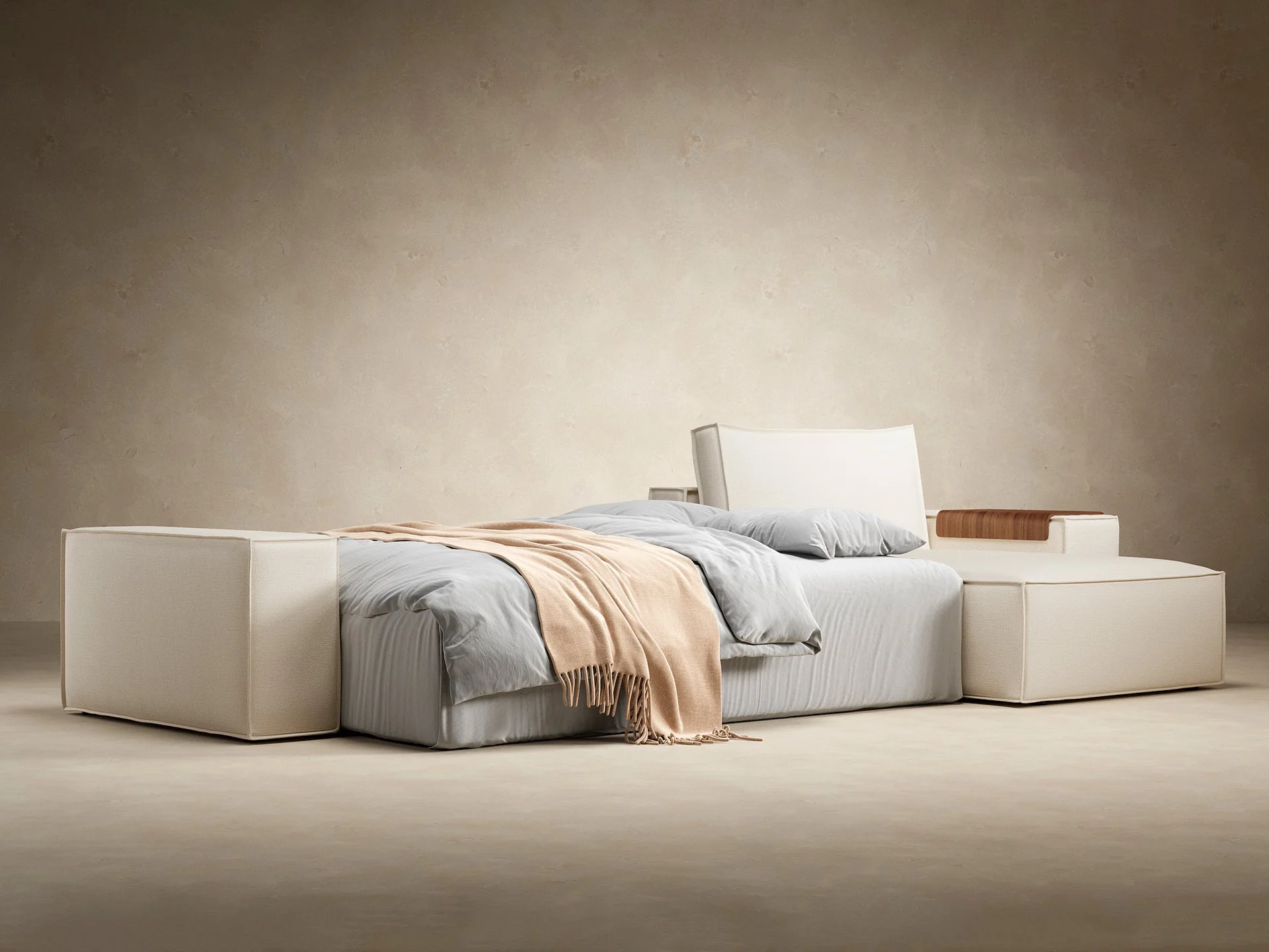 Newilla Wide Arms Sectional Sofa Bed