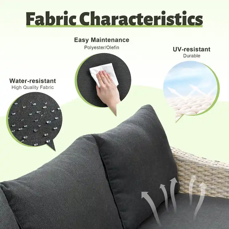 HOOOWOOO 8-piece Wicker Patio Furniture Conversation Sofa Set