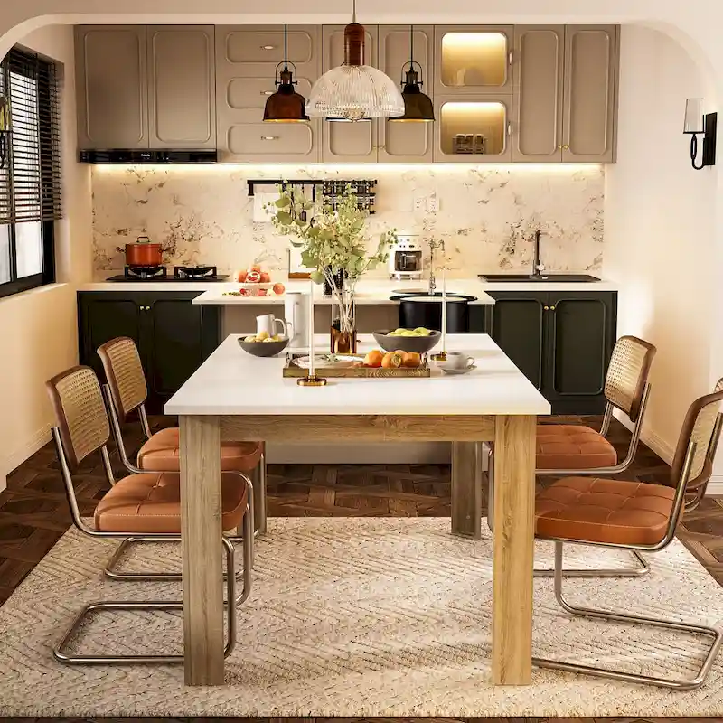 Modern Dining Table 4-6 People Kitchen Dining Room Table Extendable