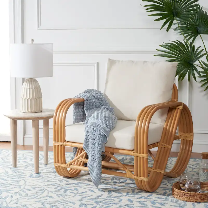 SAFAVIEH Alvena Accent Chair with Cushion - 30 W x 33 D x 29 H - 30Wx33Dx29H