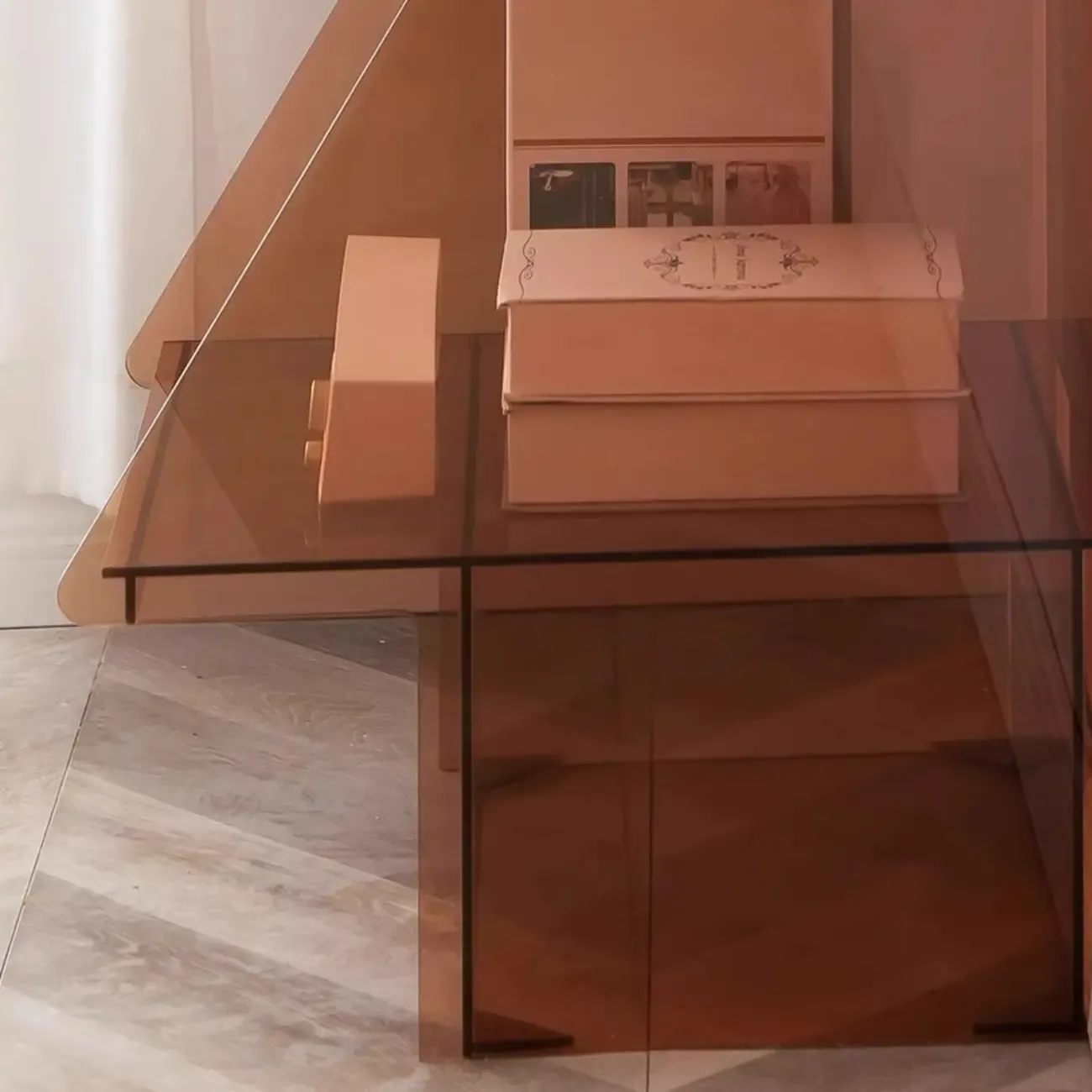 Artistic Acrylic Bookcase Vertical Stylish Display Shelf