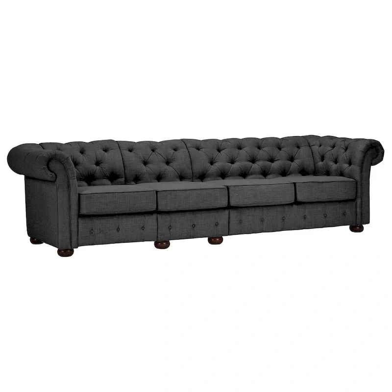 Knightsbridge Grey Extra Long Chesterfield Sofa by iNSPIRE Q Artisan