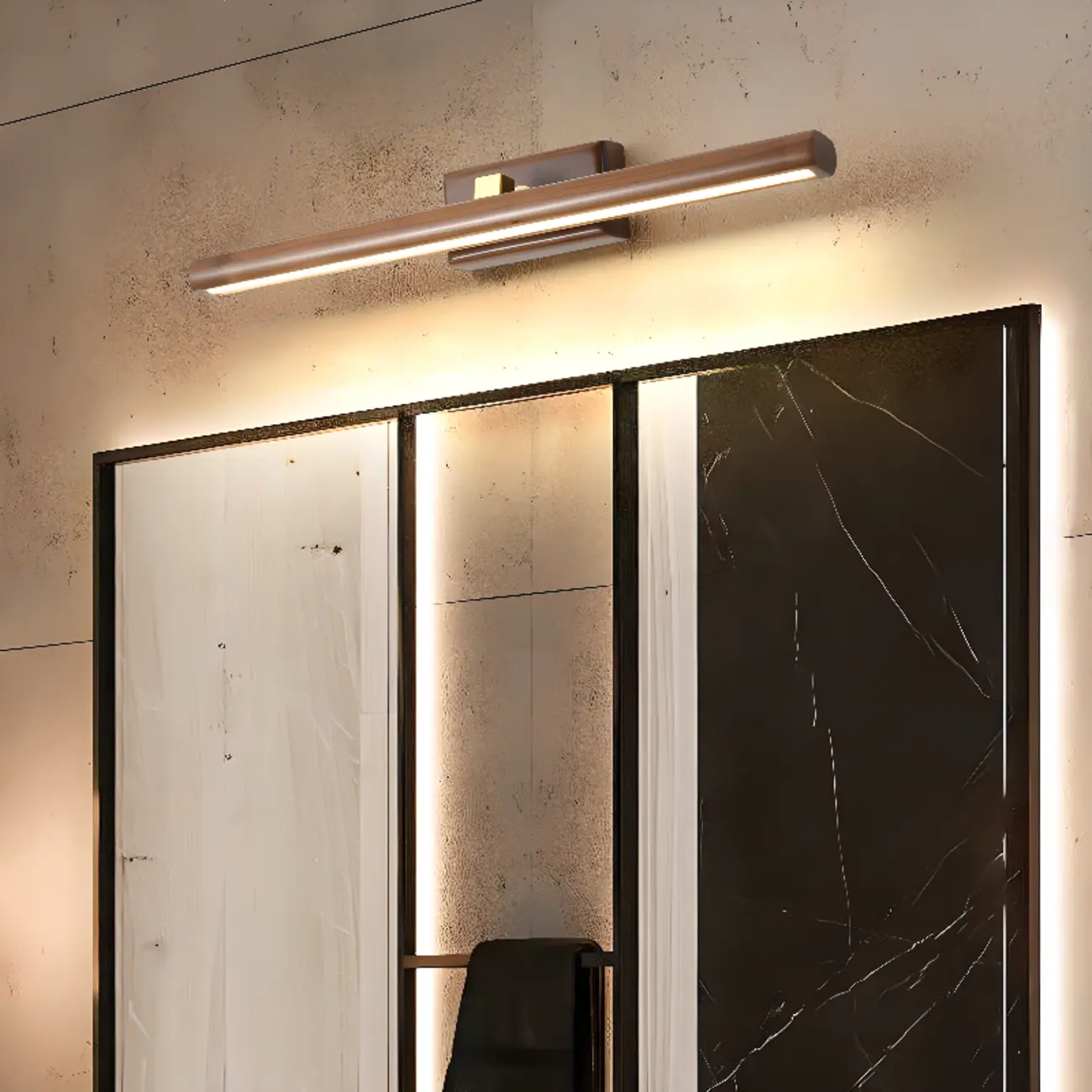 Modern Wood LED Vanity Light Fixture with Rotable Design