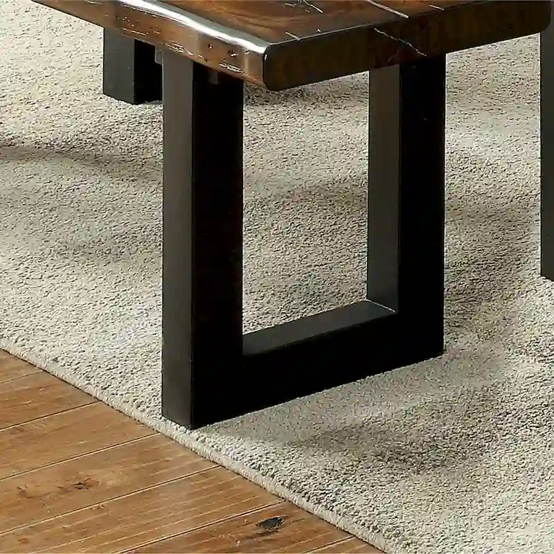 Divo Rustic Oak Solid Wood U-shaped Dining Bench by Furniture of America