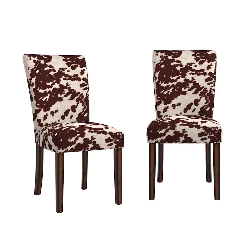 Dinant Cowhide Parsons Dining Chairs (Set of 2)