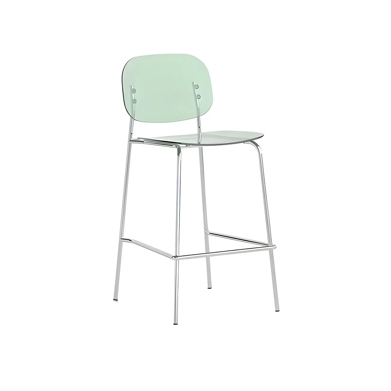 Modern Metal Counter Height Acrylic Bar Stools