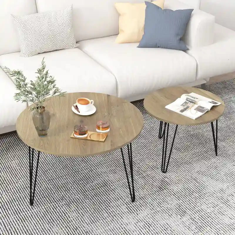 27.56 Round Nesting Coffee Table Set of 2