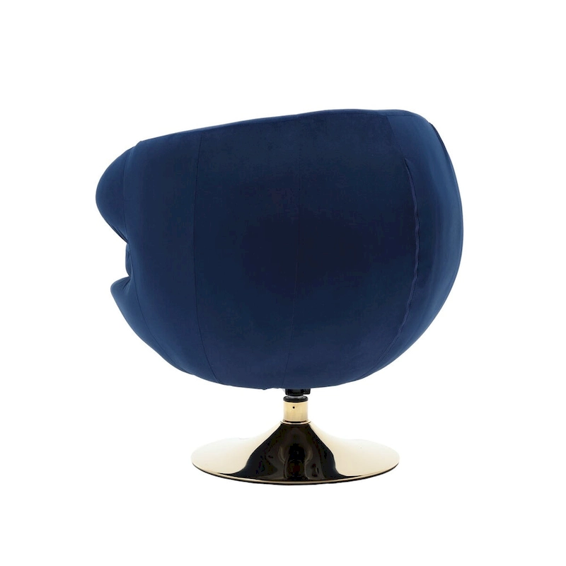 HOMEFUN Velvet 360 Degree Swivel Right Cuddle Barrel Accent Chairs