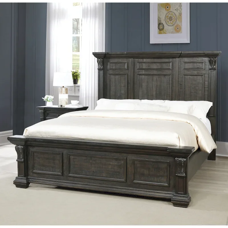 Roundhill Furniture Farson Distressed Dark Walnut Finish 4-piece Bedroom Set