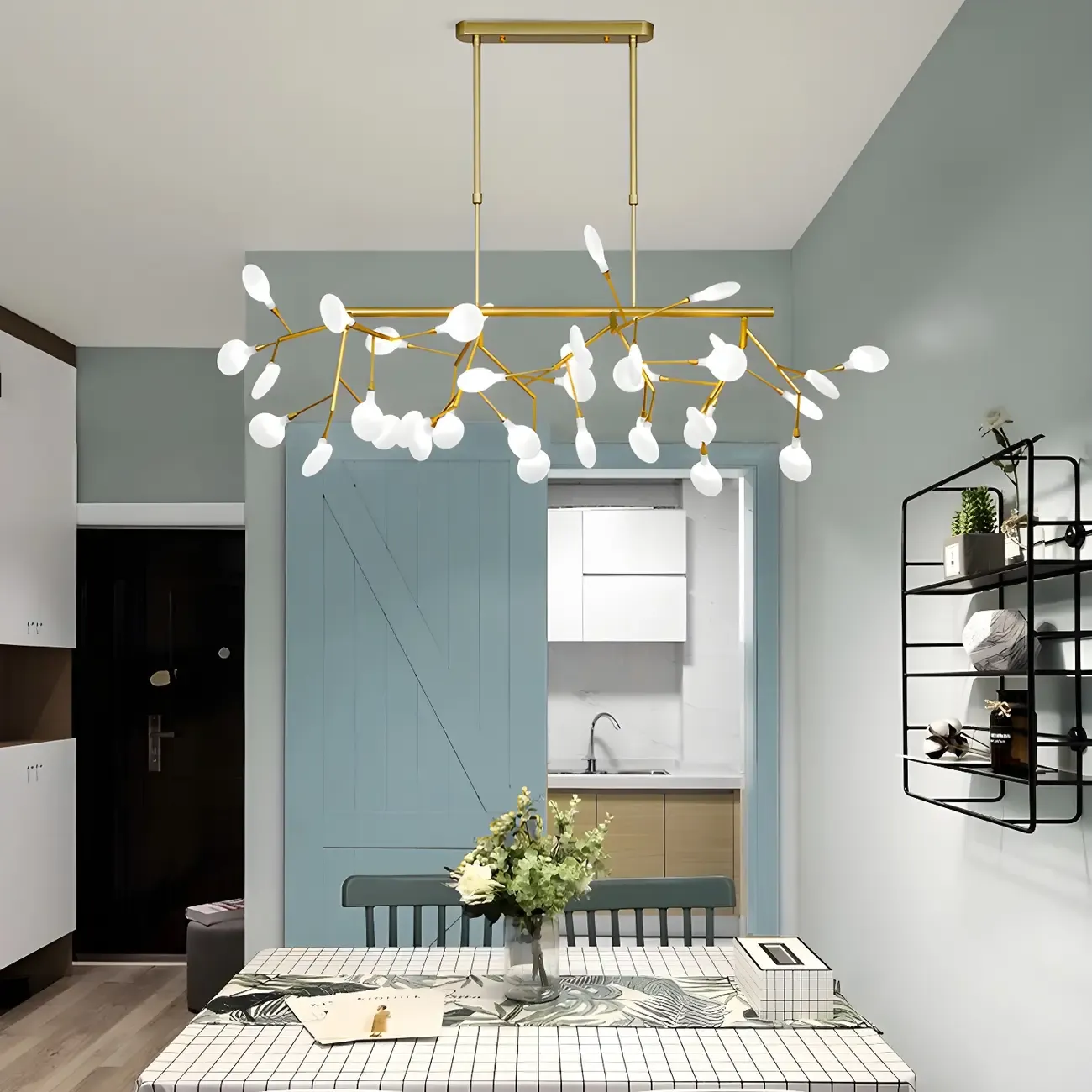 Unique Modern Oversized Gold Island Chandelier