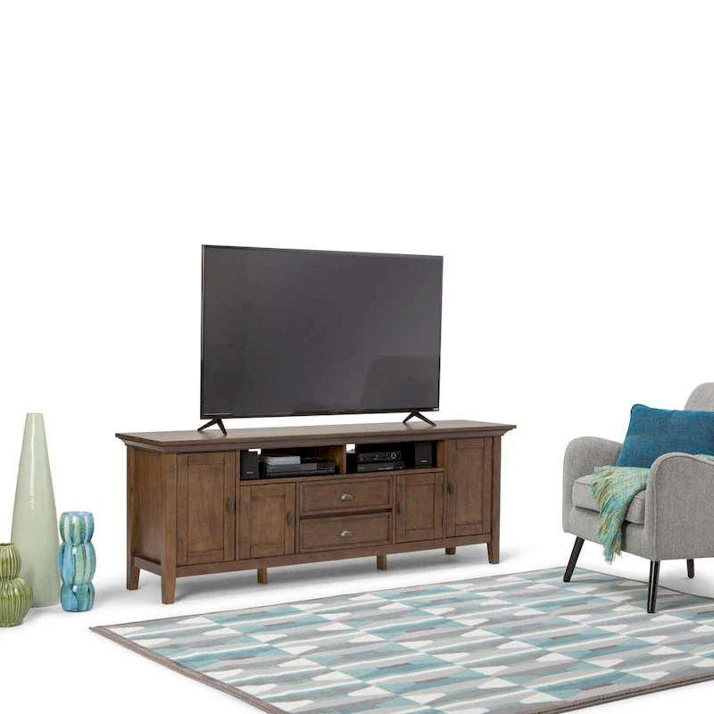 Mansfield SOLID WOOD 72 inch Wide Transitional TV Media Stand For TVs up to 80 inches - 72 W x 16.5 D x 26 H